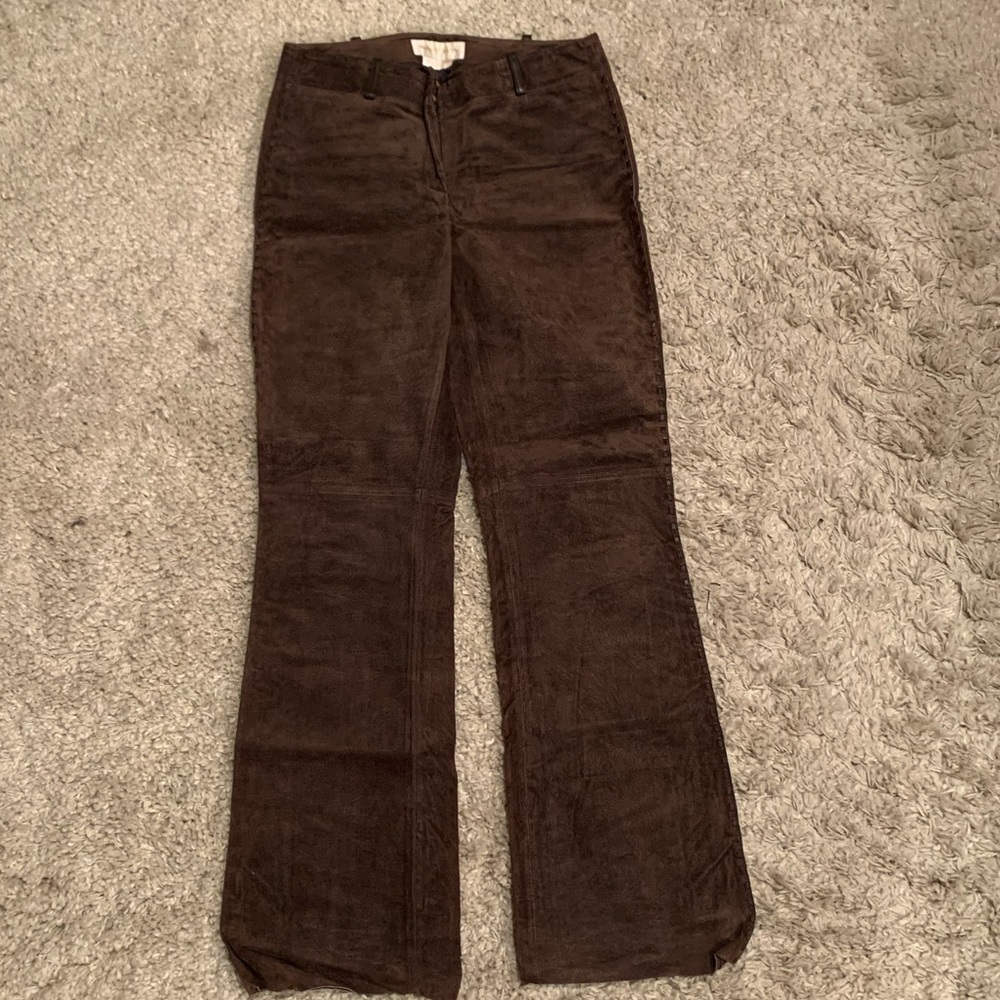 Women Brown Leather Pants